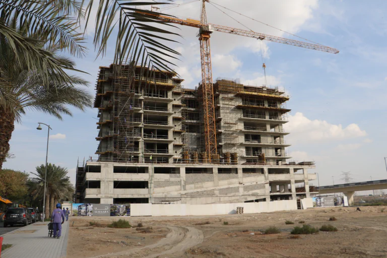 Construction progress outside Almaara Residences